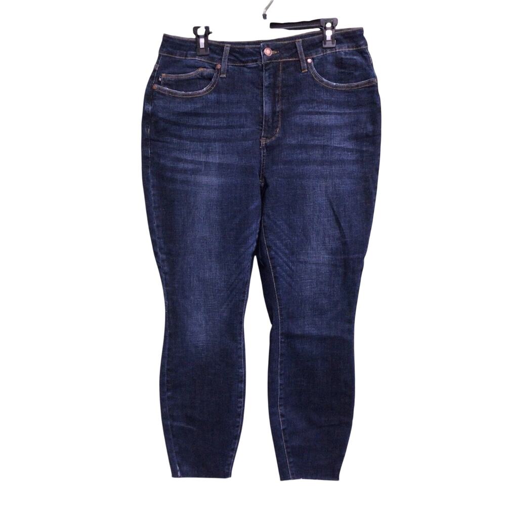 Judy Blue Womens Mid Rise Skinny Fit Dark Wash Jeans Size14W Short Inseam